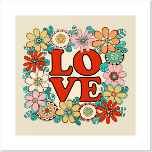 Love floral design Posters and Art